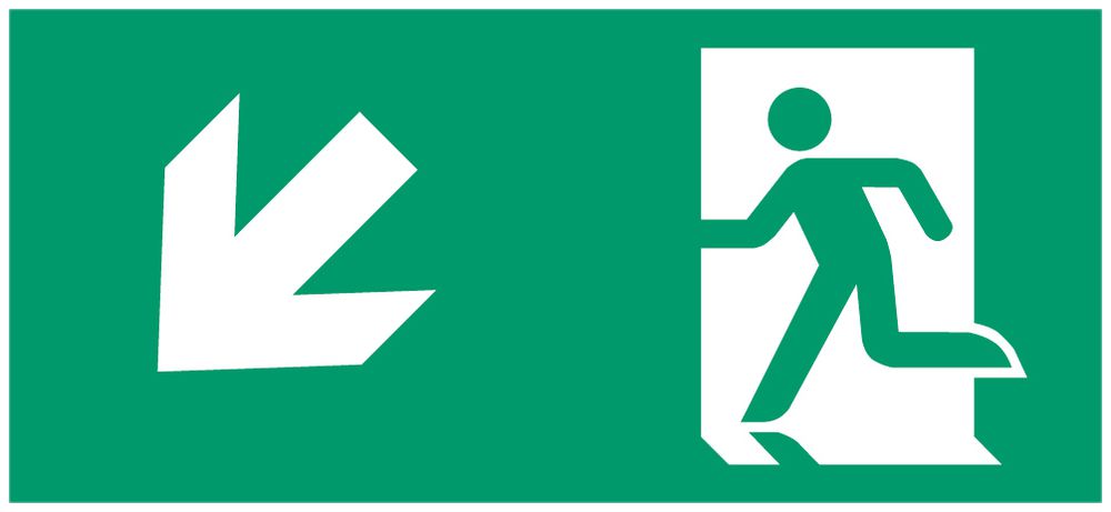 Pictogramme Lumatec A2/1 200.37G, flèche vers bas à gauche, à coller