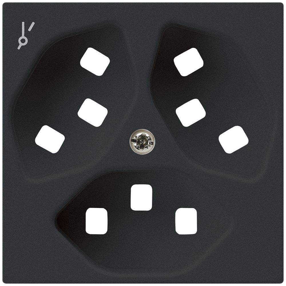 Piastra frontale per presa Hager kallysto 3×T23 1×S H nero