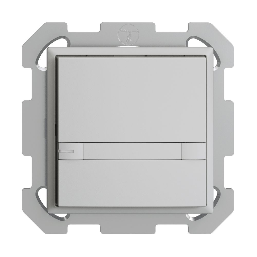 Poussoir ENC KNX 1× EDIZIOdue colore gris clair RGB avec LED avec insert papier