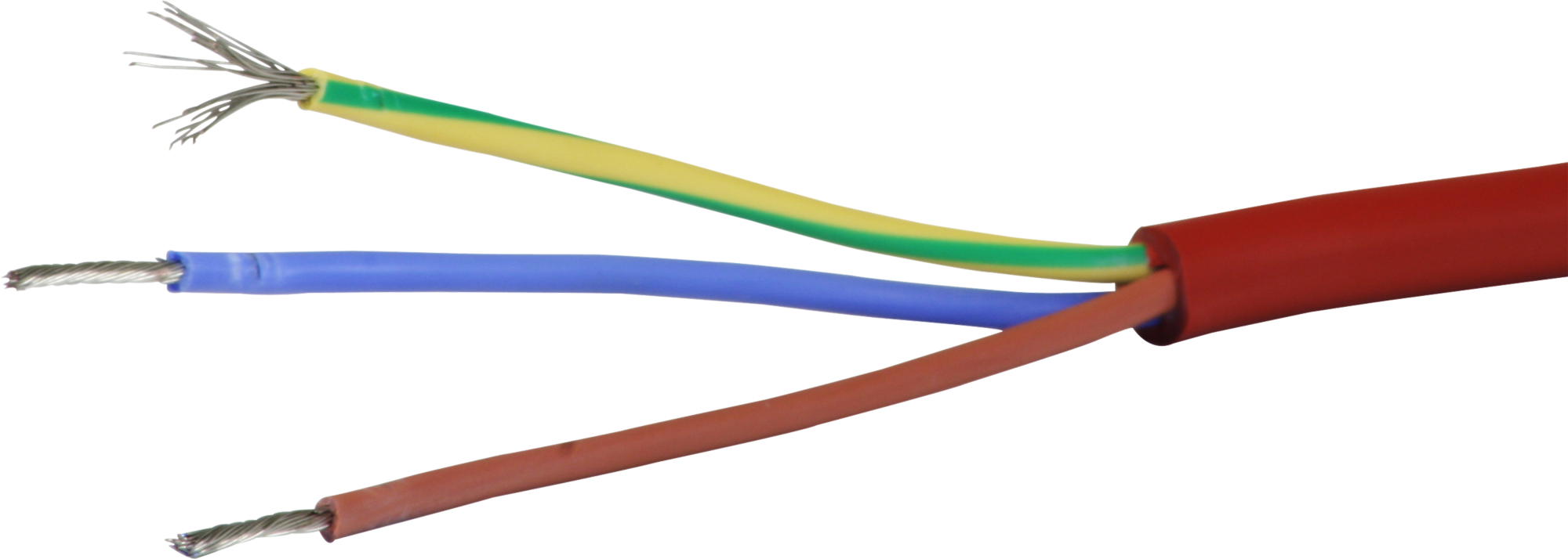 Silikonkabel 3×1.5mm² LNPE rot Eca