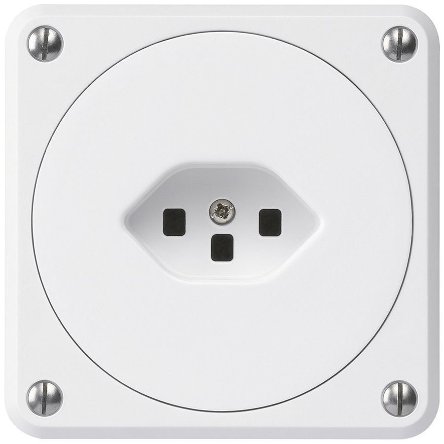 UP-Steckdose robusto Typ 23 weiss ohne Klappdeckel für Kombination