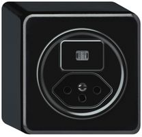 Combinaison AP origin 1×touche lumineux 1CO+T13 1P 0<1 10A 230V 88×88×54mm noir