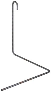 Supporto per tubi ELBRO con gancio 180° ferro Ø8mm 300×300×300mm 380g 25 pezzi