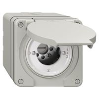 NAP-Drehschalter NEVO, 1/1 L, ohne Zylinder, KS, 0-1-1+2-2, lichtgrau