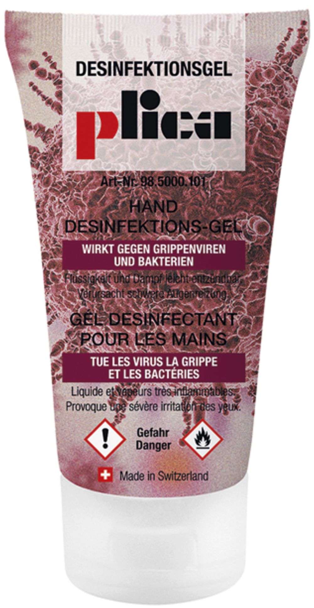 Händedesinfektionsgel Plica, Tube 50 ml