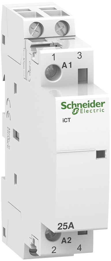 Contattore Schneider Electric CT 2p 25A 24V AC 2Ch