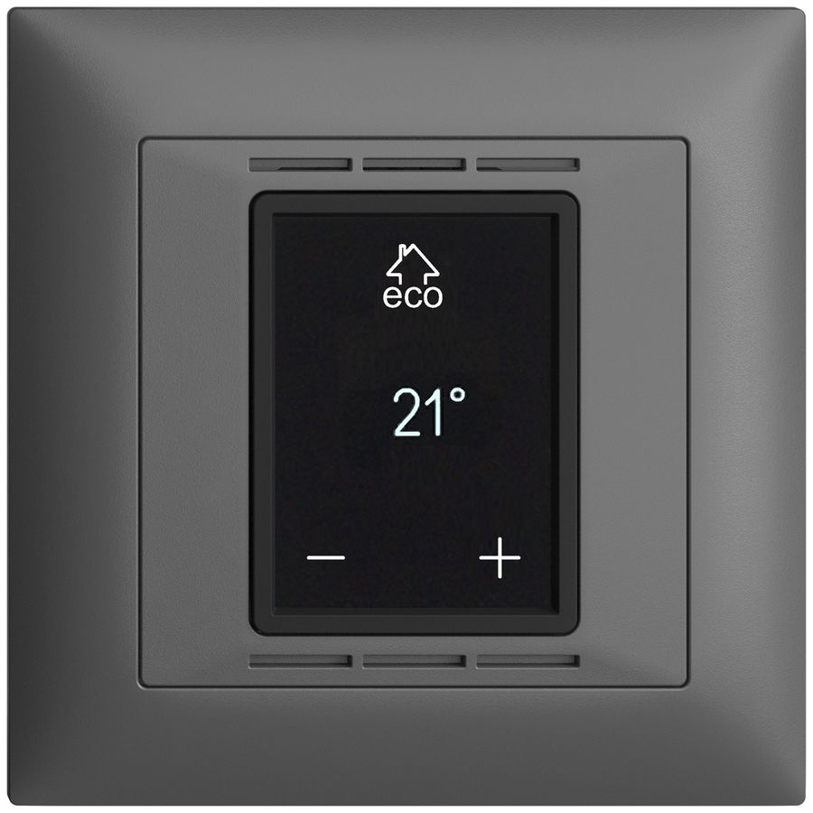 Termostato ambiente EDIZIOdue FMI grigio scuro, con display, riscald.pavim.