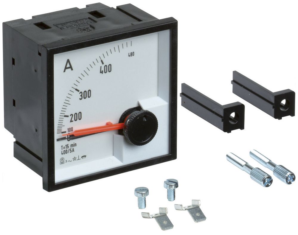 EB-Bimetall-Amperemeter Hager 400A versenkt 72×72mm Klasse 3 Integration 15 Min.