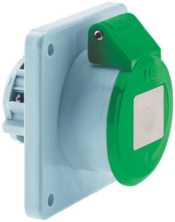 Prise INC CEE Bals 3P 32A <50V 4h vert IP44 nick.BV droit