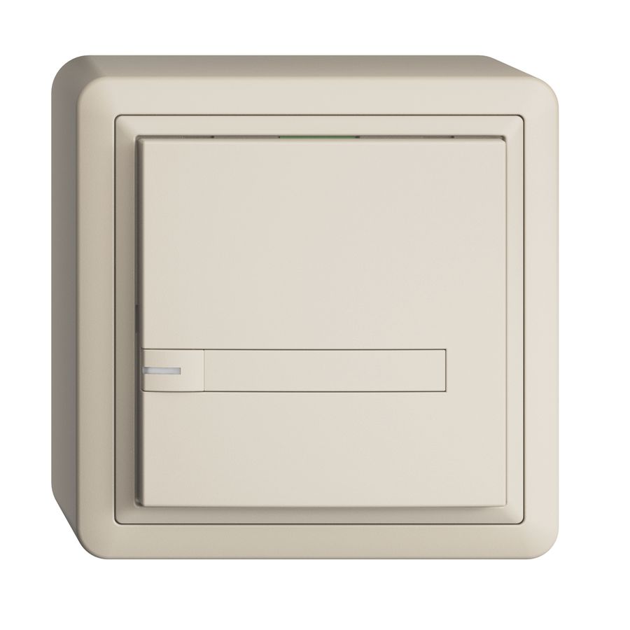 AP-KNX-Taster RGB EDUE, 250mW, m.RGB-LED, m.Papier., 1×Taste, 1×Tastenb., crema