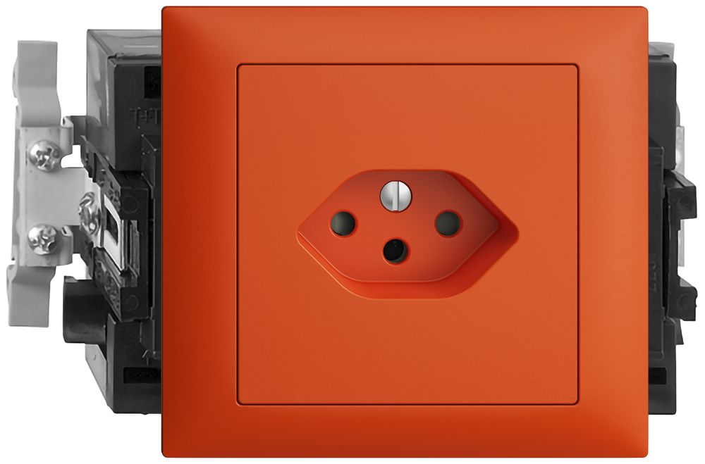 EB-Steckdose EDIZIOdue T13 orange 49…69mm Snap