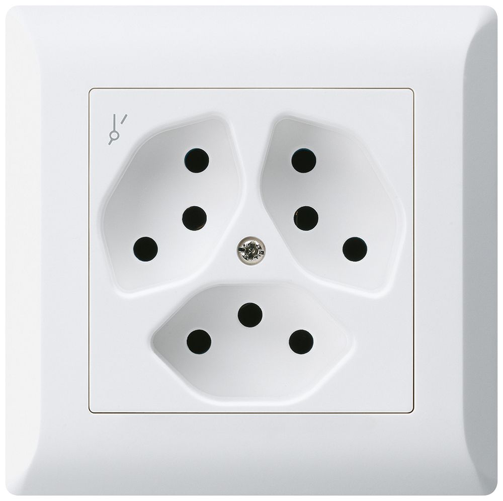 UP-Steckdose kallysto.line 3×T13/1 weiss mit Kinderschutz