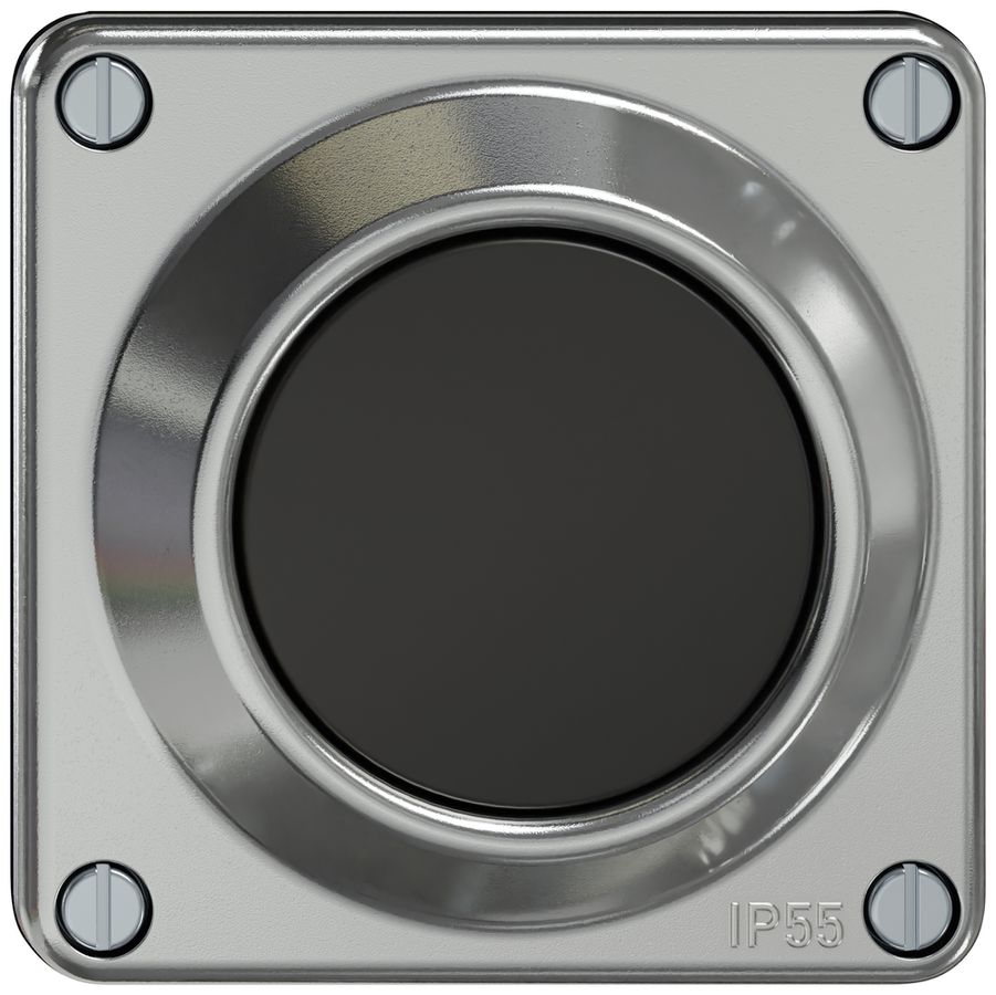 Poussoir ELEMENT SNAPFIX® 2P 16A 250V 87×91×43mm aluminium