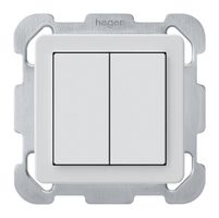 UP-KNX-Taster Hager BA basico B 2-fach 77×77mm weiss