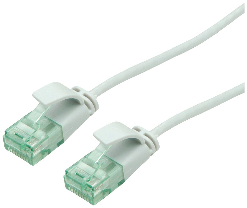 Patchkabel RJ45 ROLINE RM DataCenter slim Kat.6A U/UTP AWG32 TPE grau 2m