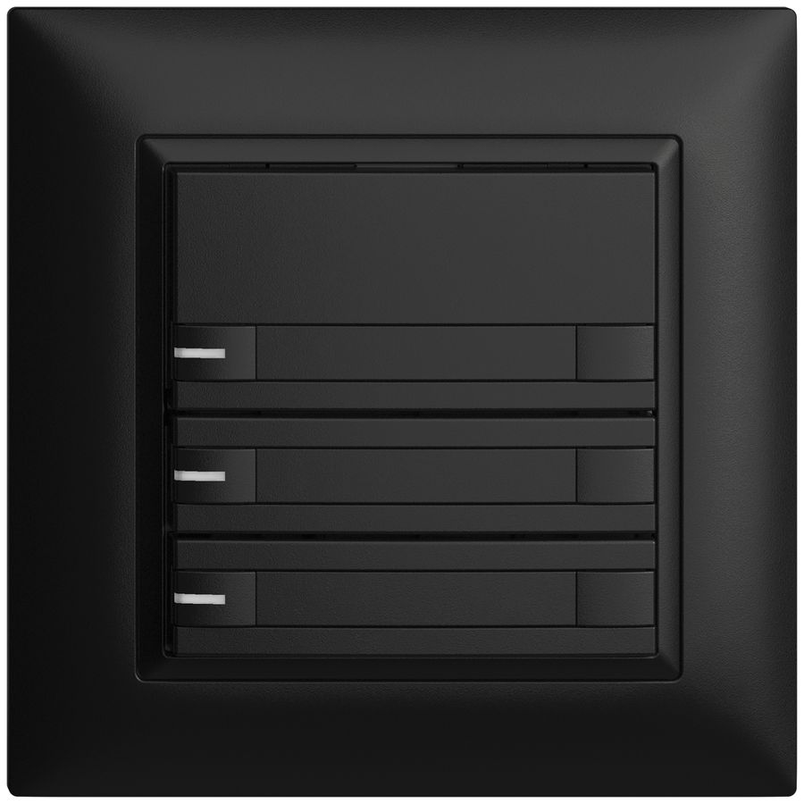 Poussoir ENC KNX 3× EDIZIOdue noir RGB avec LED avec insert papier
