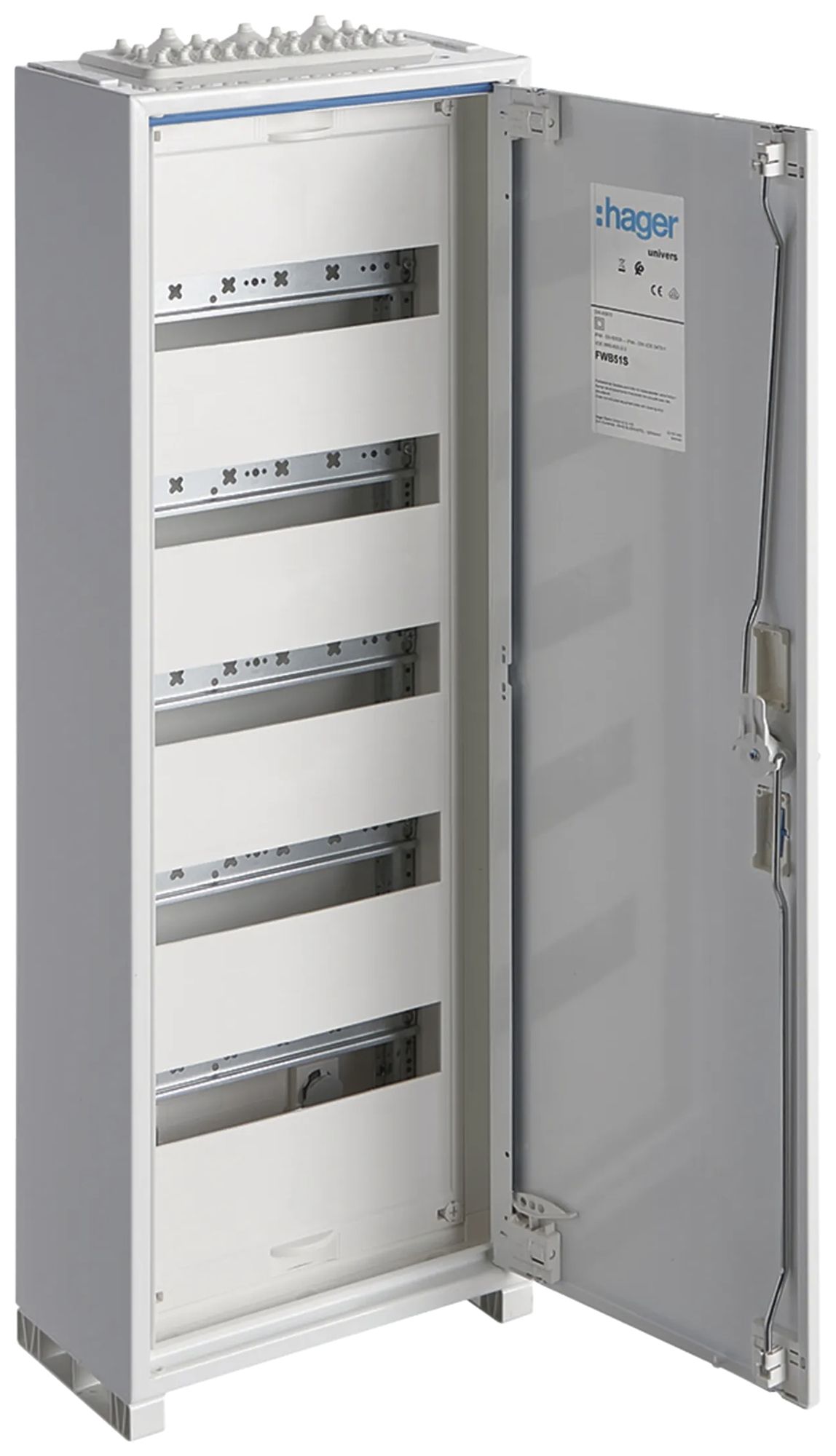 Distributore AP Hager univers 5 file 60UM porta IP44 300×800×160mm