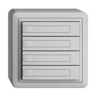 AP-KNX-Taster RGB EDUE, 250mW, o.LED, m.Papiereinlage, 4×Taste, 1×Tastenb., hgu