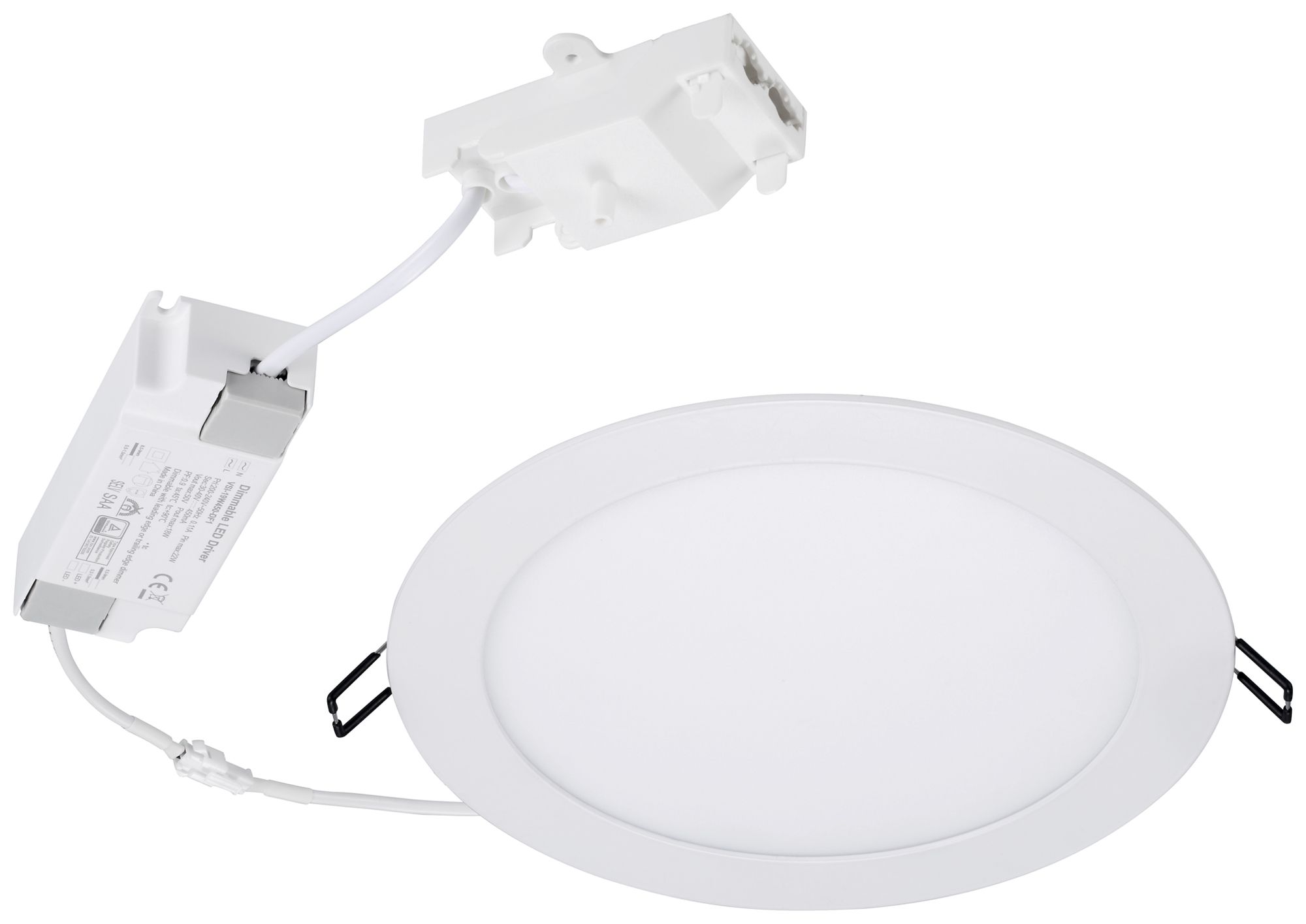 Downlight LED Sylvania Flat 205 17W 1550lm 3000K IP44 120° REG Ø226mm bianco