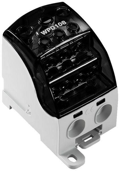 Verteilerblock WM WPD 108 1P 400A 1×Eing 9×Ausg 1.5…35mm² 1.5…120mm²
