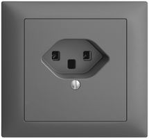 EB-Steckdose EDIZIOdue T23 16A dunkelgrau, Schraubklemmen