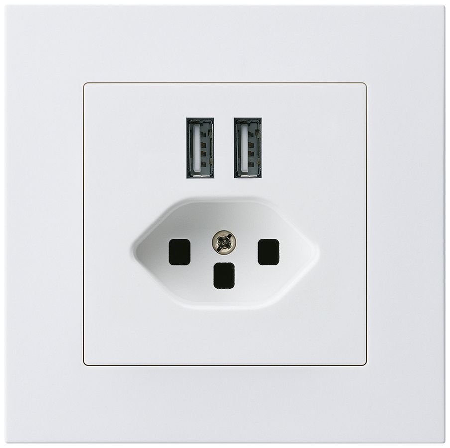 UP-Steckdose 2×USB & T23 kallysto.pro 2400mA weiss