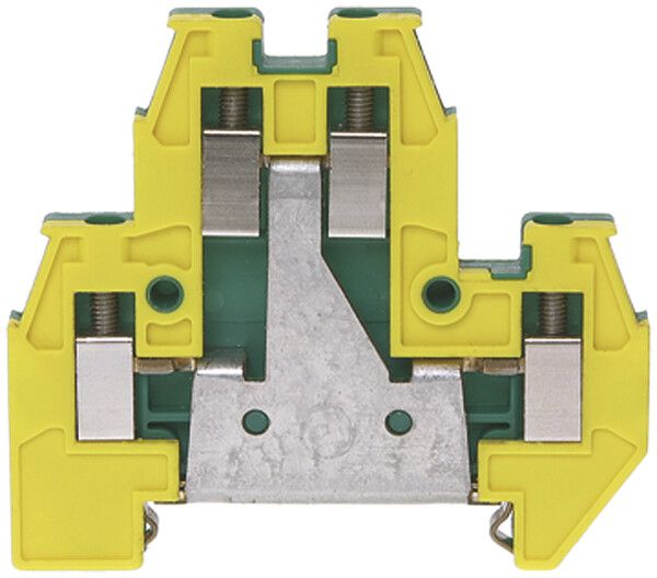 Morsetto di terra componibile Woertz 0.5…4mm² vite 2×2 DIN 35mm verde/giallo