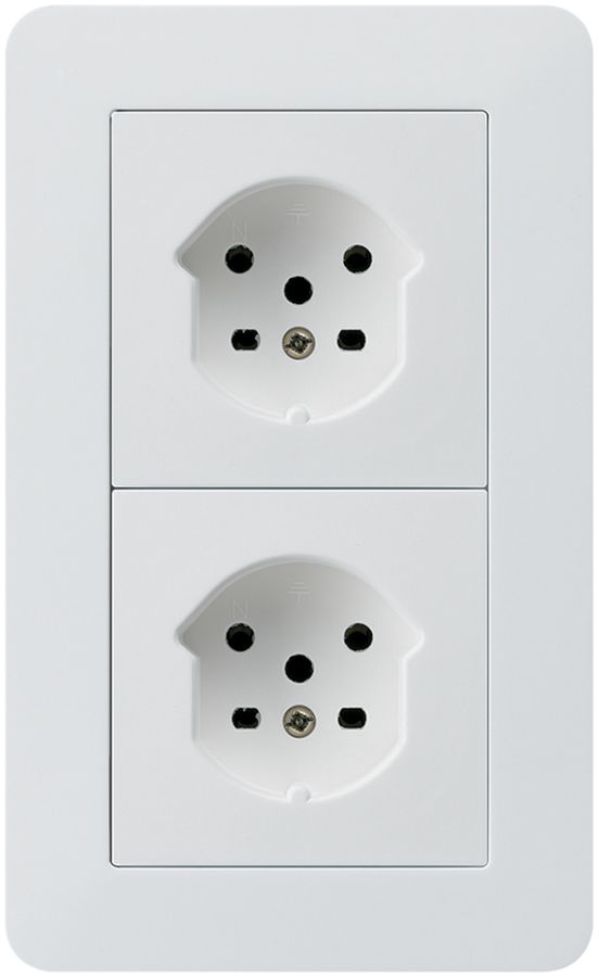 Combi ENC 2×1 HA kallysto.trend 2×type 15 avec bornes enfichables blanc