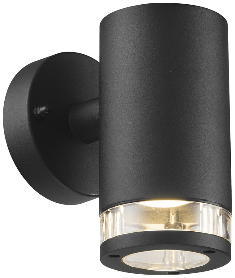 Applique Nordlux Birk 1×GU10 28W IP44 Ø90mm noir