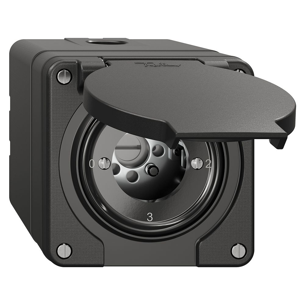 Interrupteur rotatif NAP NEVO, 5/2L, sans cylindre, KS, 0-1-2-3, noir