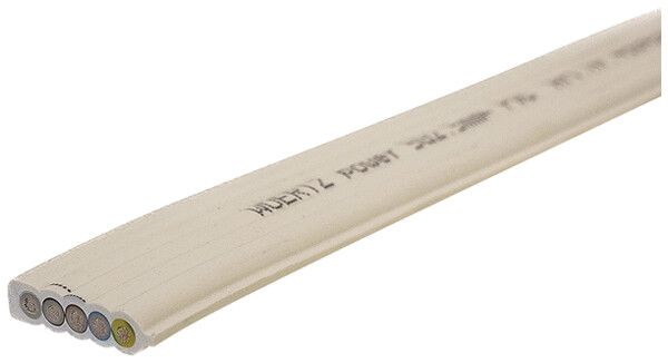 Flachkabel Woertz Power 5×2.5 mm² PVC weiss Eca