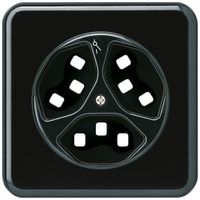 Kit frontale INC per presa Hager basico 3×tipo 23 1×S G nero