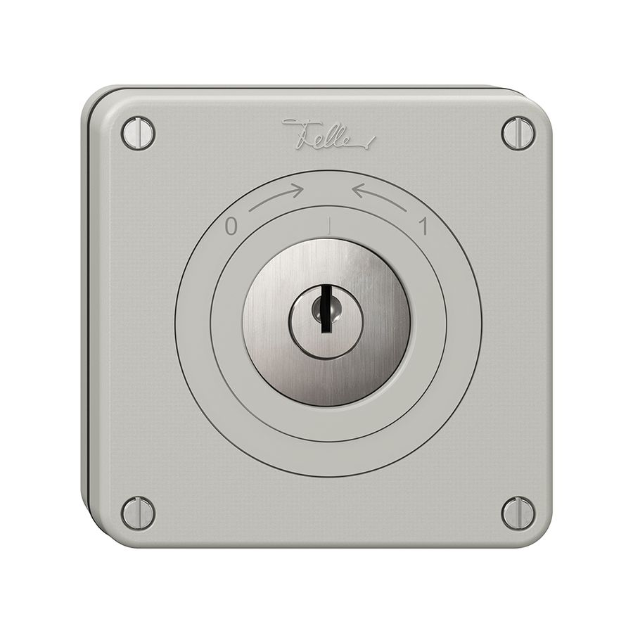 Contact pivotant NUPU NEVO, avec serrure&2 clés, KS, 0<->1, gris clair