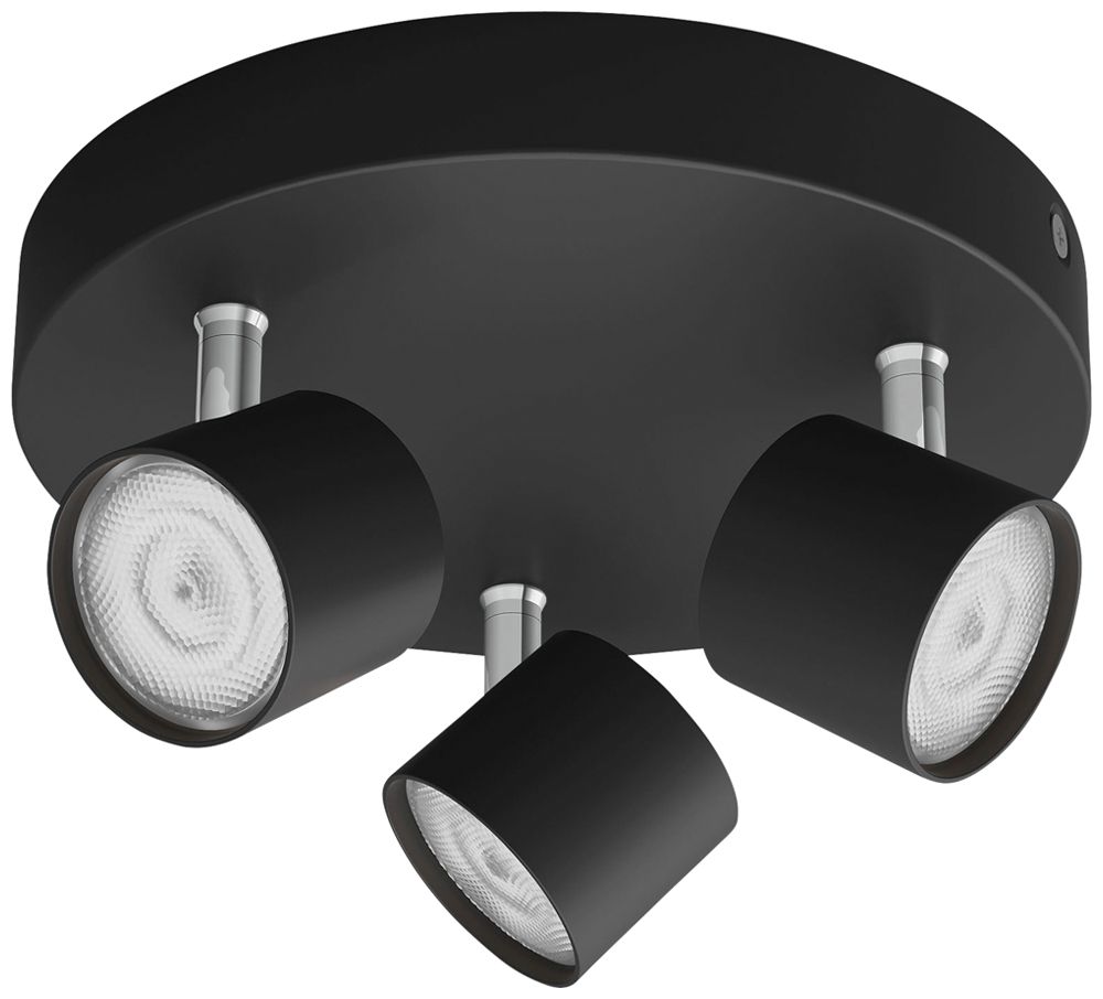 Spot LED Philips STAR 13.5W 1500lm 2700K 45° REG Ø198mm nero 3×Spot