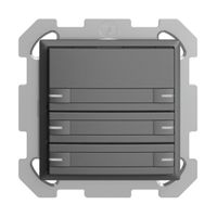 UP-Taster KNX 6-fach EDIZIOdue dunkelgrau RGB mit LED mit Papiereinlage