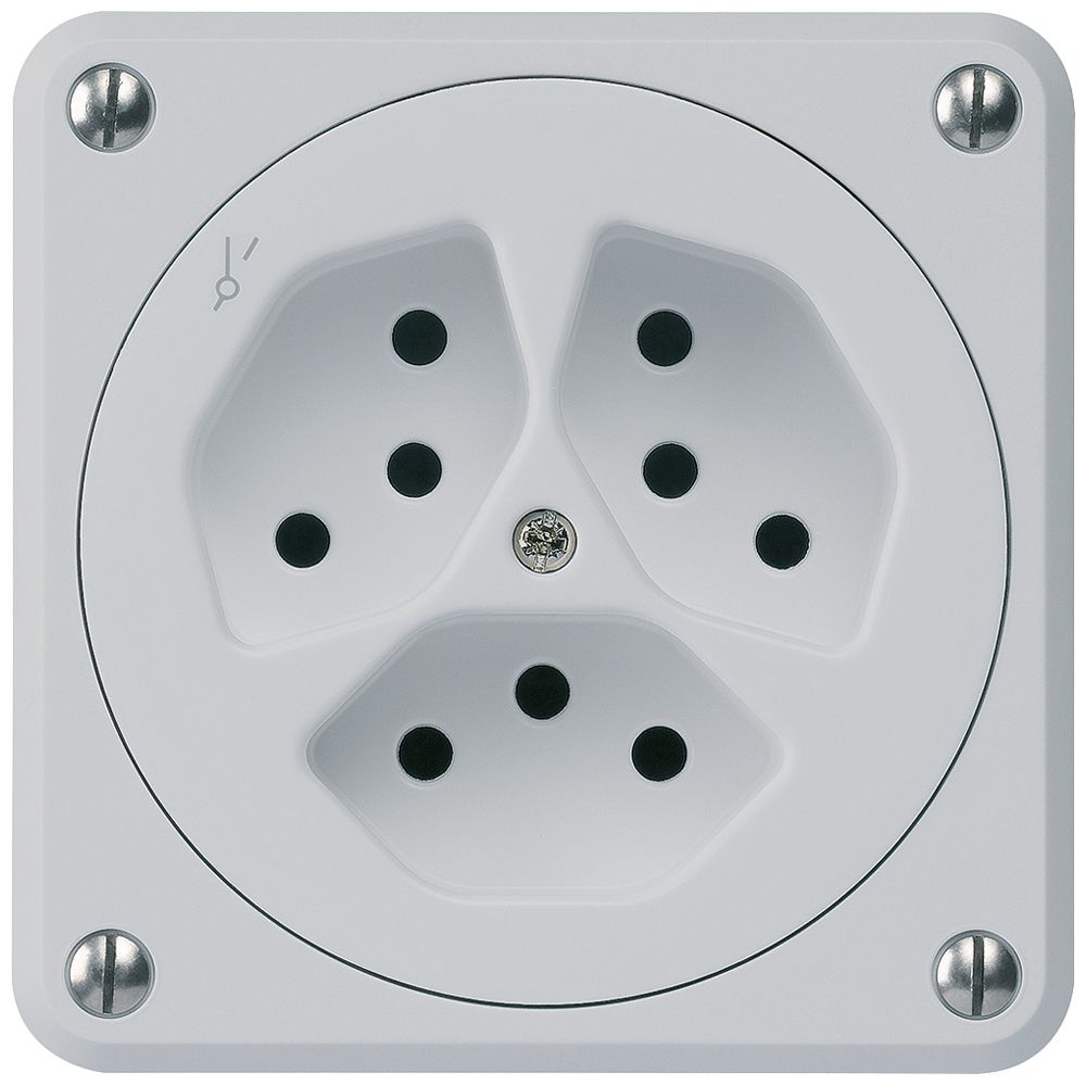 Presa INC robusto 3×tipo 13/1 grigio senza copercchio