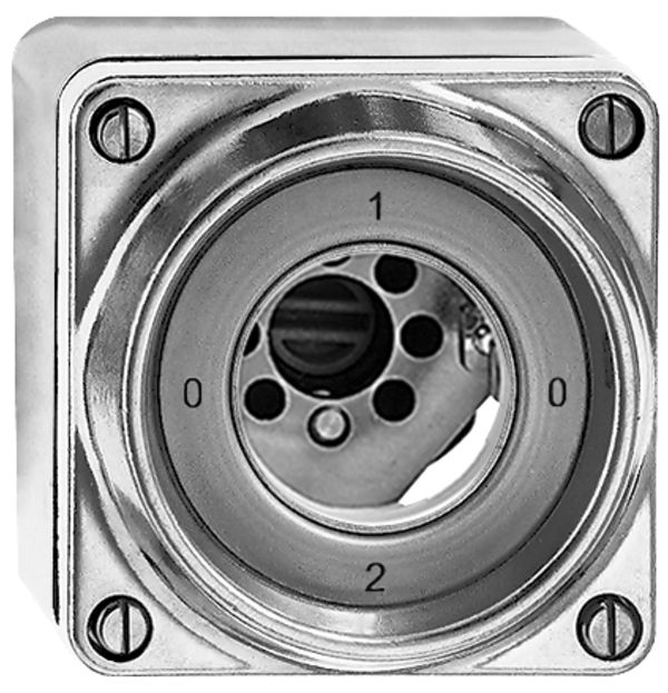 Interruttore rot. AP umid.2/2P Al natura per serrat. senza cilind