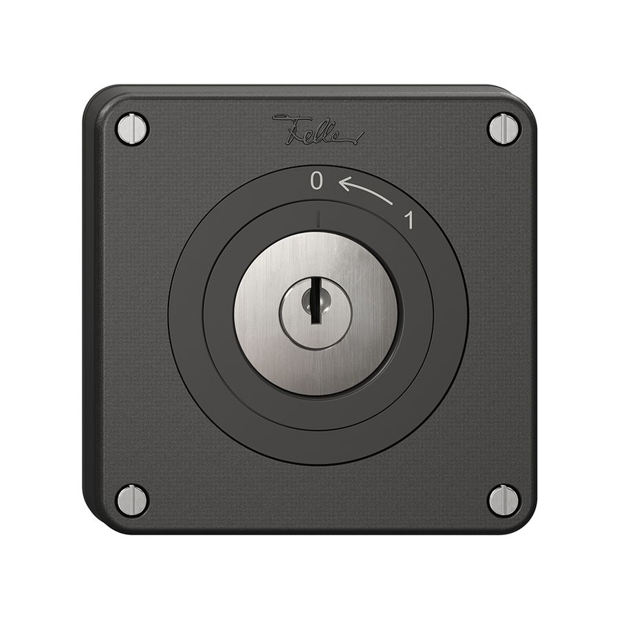 Contact pivotant NEVO, avec serrure&2 clés, KS, 0 <- 1, noir