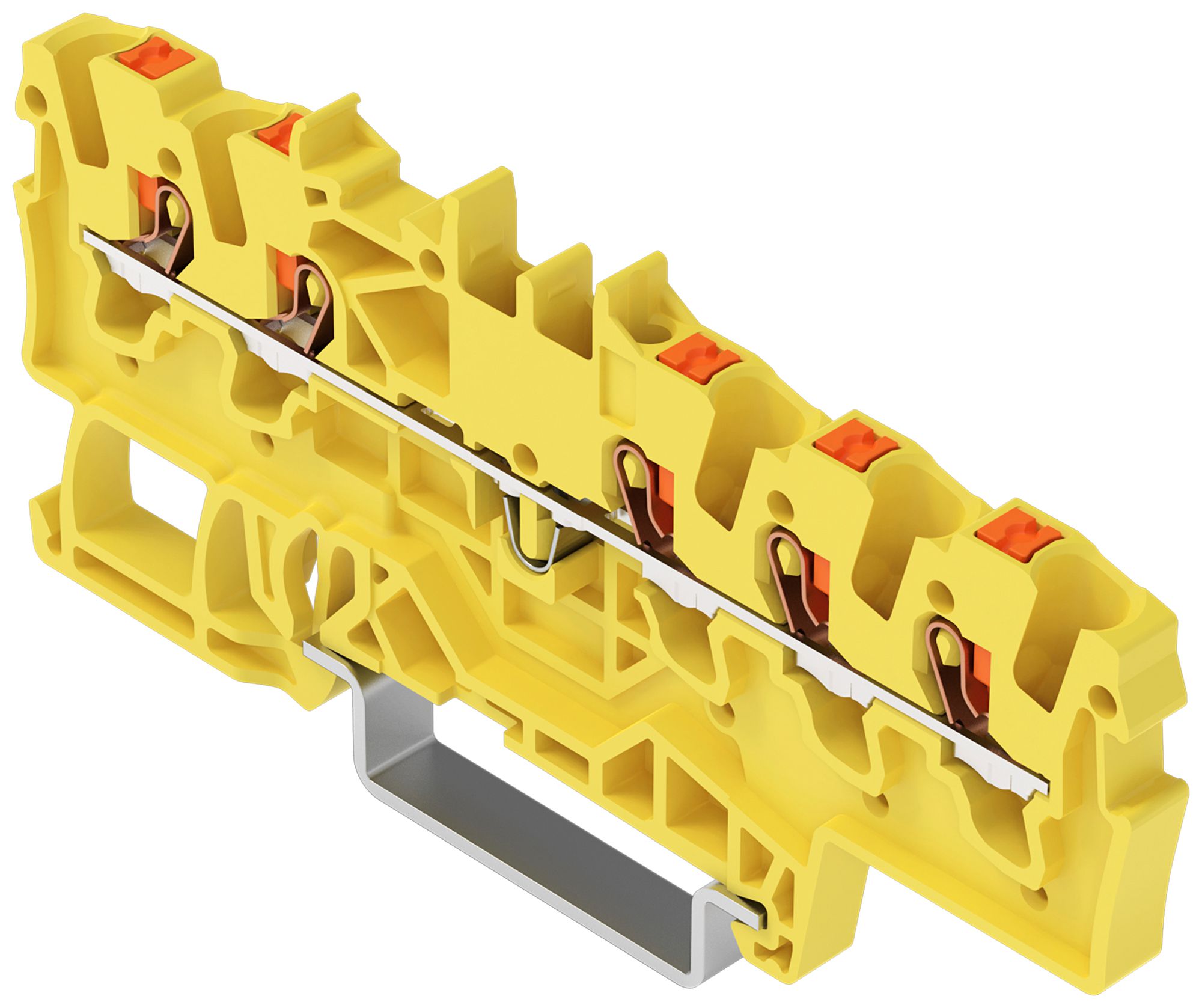 Borne de passage joignable WAGO TOPJOB S 1.5mm² 24A Push-in 5×1 TH35 jaune