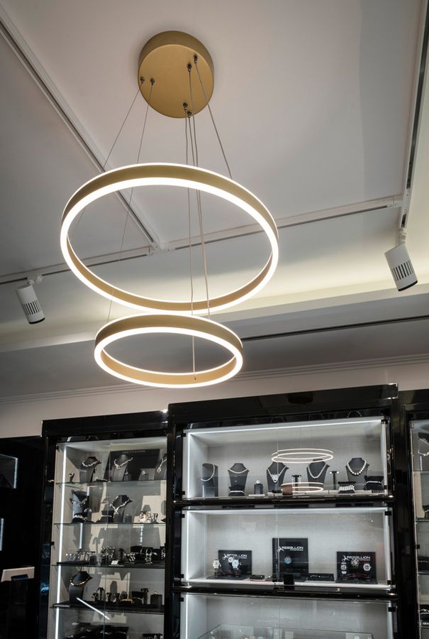 LED-Pendelleuchte SLV ONE DOUBLE PHASE 35W 1230lm 3000K Ø600mm messing