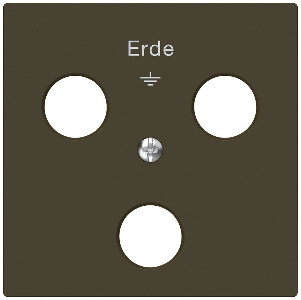 Frontplatte Hager kallysto zu Woertz-Erdsteckdose mit 3 Verbinder braun