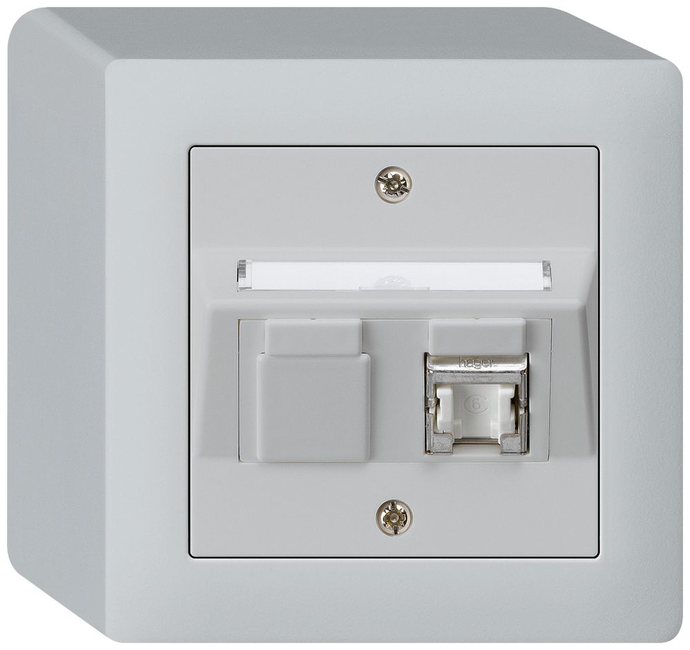 AP-Dose kallysto Kat.6 1RJ45/s hellgrau