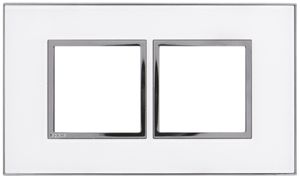 En-tête ENC Legrand Arteor 1×2, horizontal, mirror white