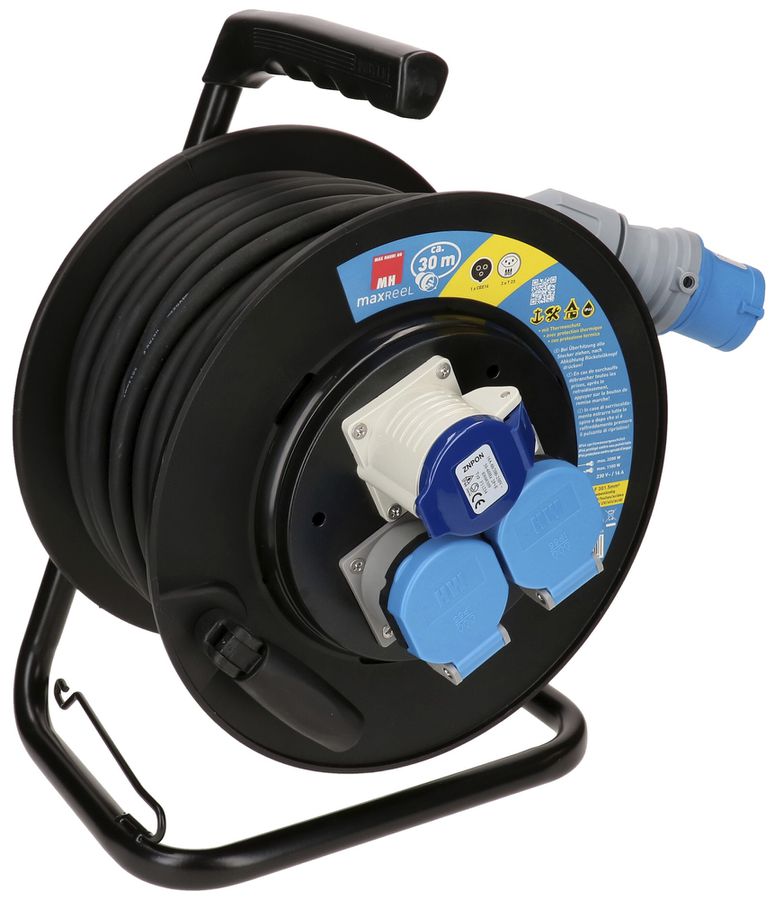 Kabelrolle MH maxCAMP 2×T23 1×CEE16 IP44 3×1.5mm² 30m IP44