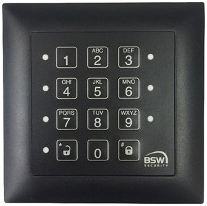 Clavier pour code ENC BSW CTL14-12, avec lecteur proX (EM4102/01) 12…24VDC noir