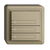 Poussoir KNX RGB AP EDUE, 250mW, a.LED RGB, a.papier, 3×poussoir, 1×touche, sa