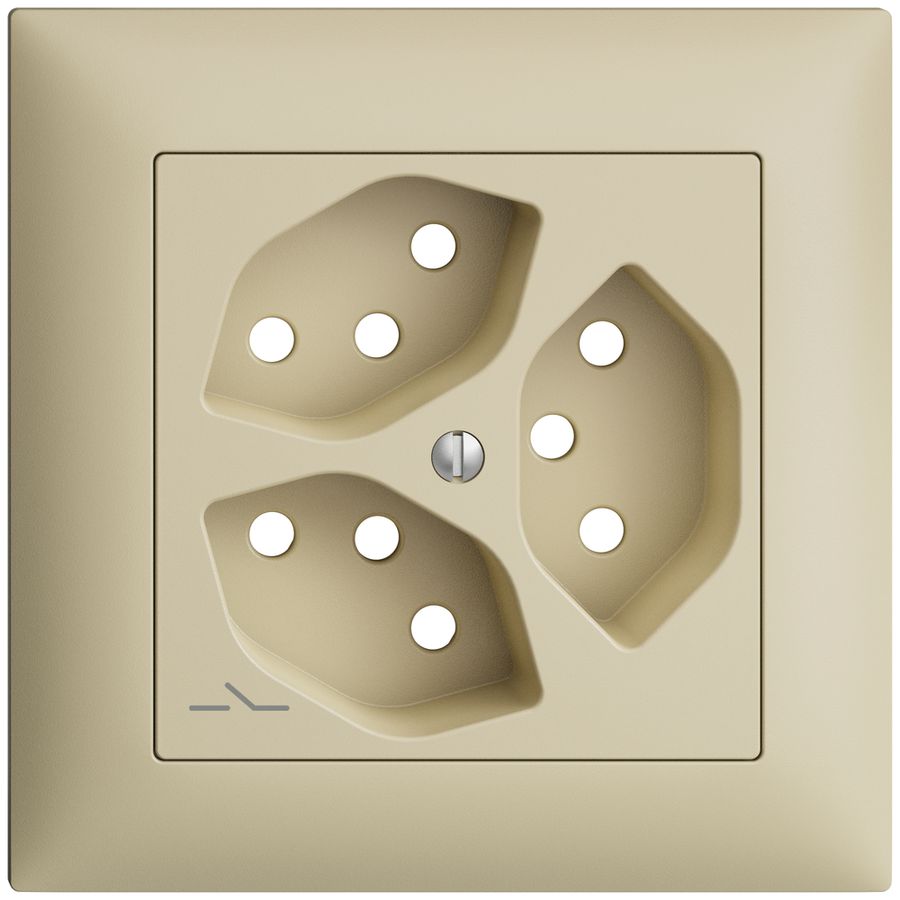 Frontset EDIZIOdue vanille 88×88mm 3×T13/1