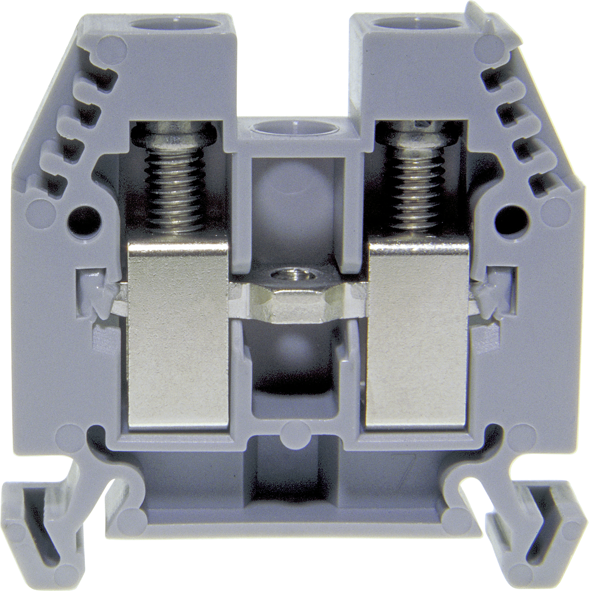 Borne de passage joignable Woertz Ex 6…16mm² 76A 1000V vis 2×1 rail DIN 35mm gr