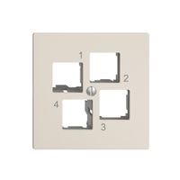 Montageset EDIZIOdue EASYNET S-One, für 4×RJ45, geradeauslass, crema