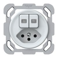 Combinaison ENC origin sch 3+3 + 1×type 13 77×77mm 2×lumineux blanc